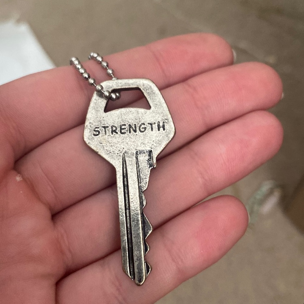 Strength Key Silver Necklace